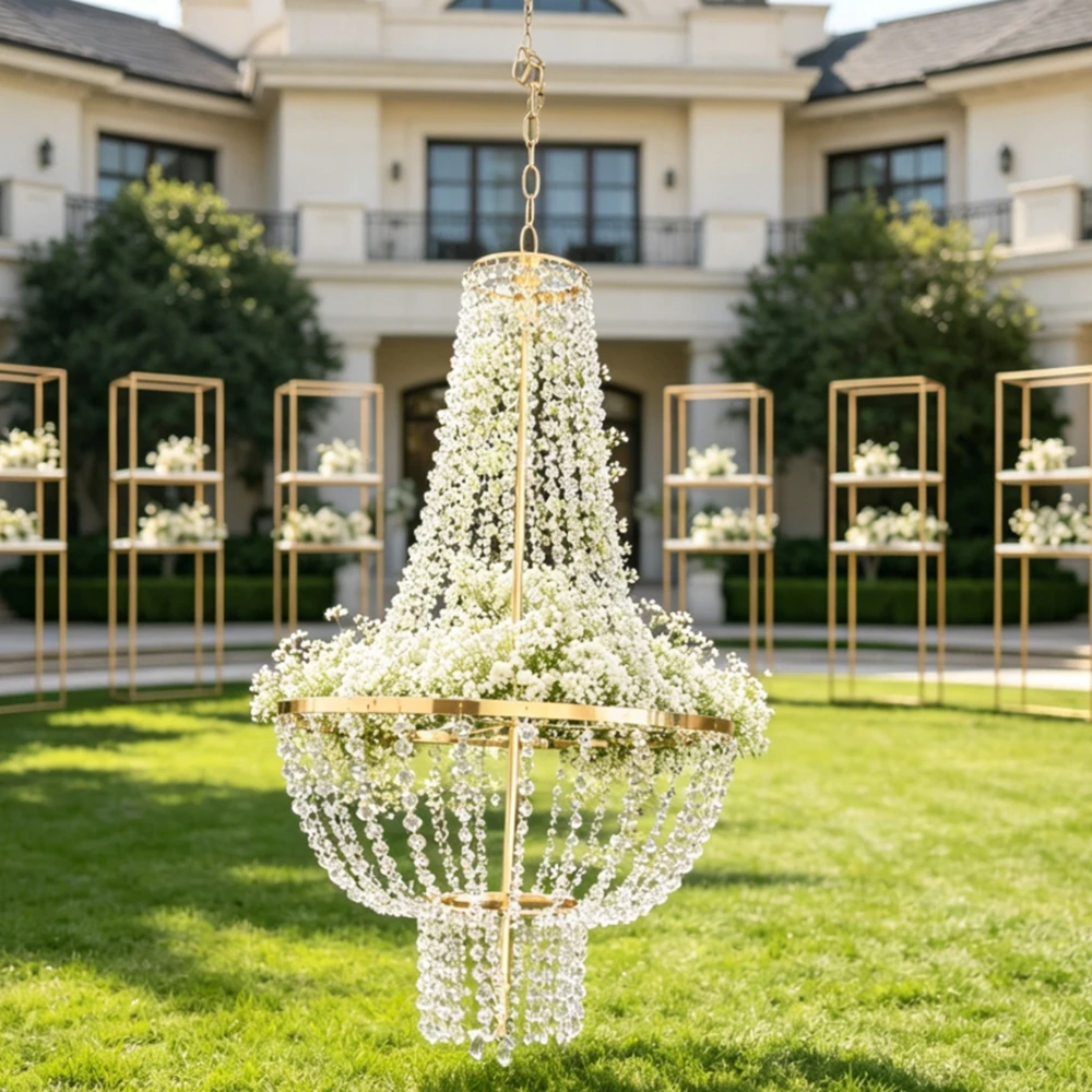 1-10pcs 1-10pcs Wedding acrylic crystal LED lamp chandelier Festive Ceremony Hall backdrop Stage wedding Decoration