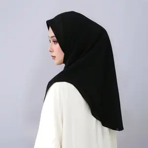 New Double layered Chiffon Ready to Wear Instant Hijabs for Muslim Women Full Cover Head Wraps Scarf Solid Inner Bandana Ramadan