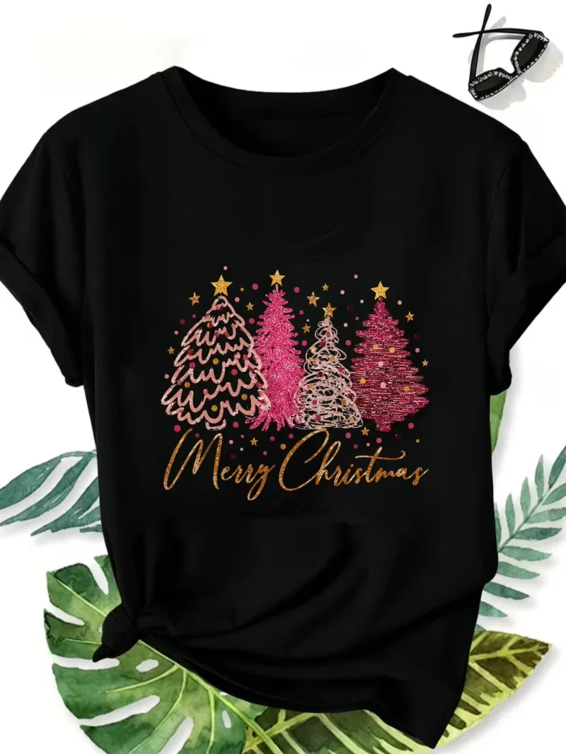 Gothic Christmas Krampus Graphic T Shirt Walking In A Winter Wonderland Design Short Sleeve O Neck Top For Xmas Gift