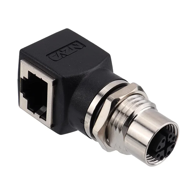 M12 4Pin Dcode Connector 8core A-type X D Type to RJ45 Male Female Plug Socket Adapter Network Cable