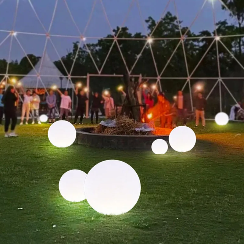 Imagem -04 - Energia Solar ao ar Livre Jardim Rgb Led Bola Luz ao ar Livre Paisagem Gramado Lâmpada à Prova Impermeável Água Rechargebale Noite Festa Iluminação 20 25cm de