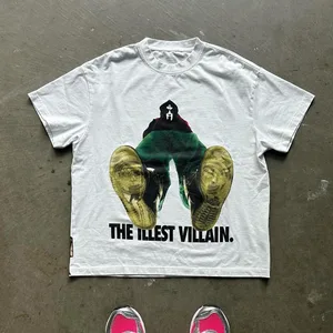 Herren-T-Shirt gedruckt mit Texten von Cartoon, europäischer und amerikanischer Charakter, Y2K, Harajuku, lässig, rein Baumwolle, Kurzarm, neu 12 Hauptverkäufer nackt - №2