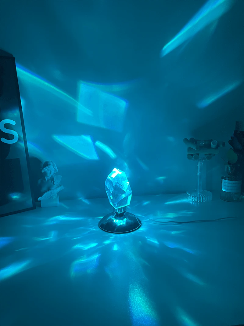 Light Shadow K9 Crystal Stone Lamp 16 color RGB Control Diamond Table Light Fashion Design Home Decoration Bedroom Living Room