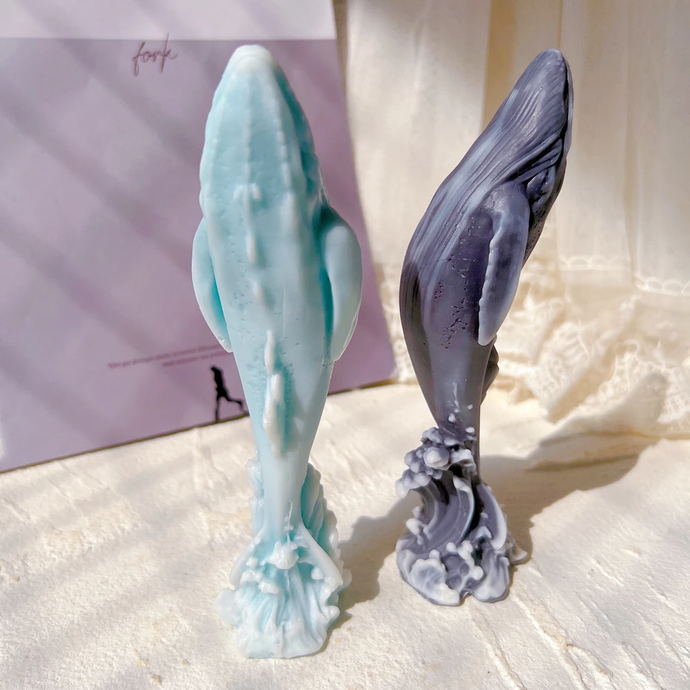 

Unique Cute Marine Sea Creature Dolphin Statue Silicone Mould DIY Home Decor Ocean Bottlenose Figurine Candle Mold
