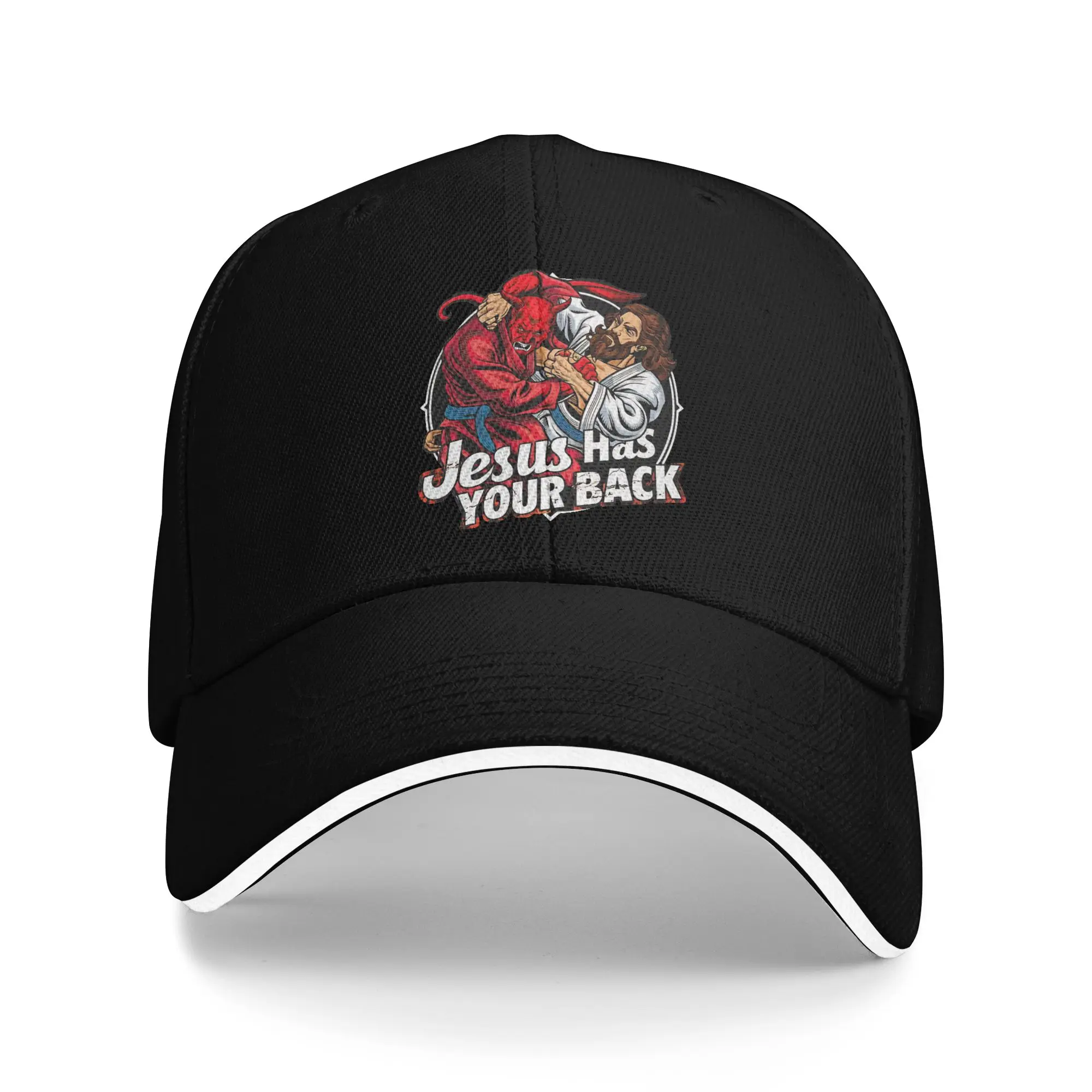 Vintage Jesus Has Your Back Jiu Jitsu Baseball Cap for Men Women Trucker Hat  Outdoor Travel Gift Sun Caps
