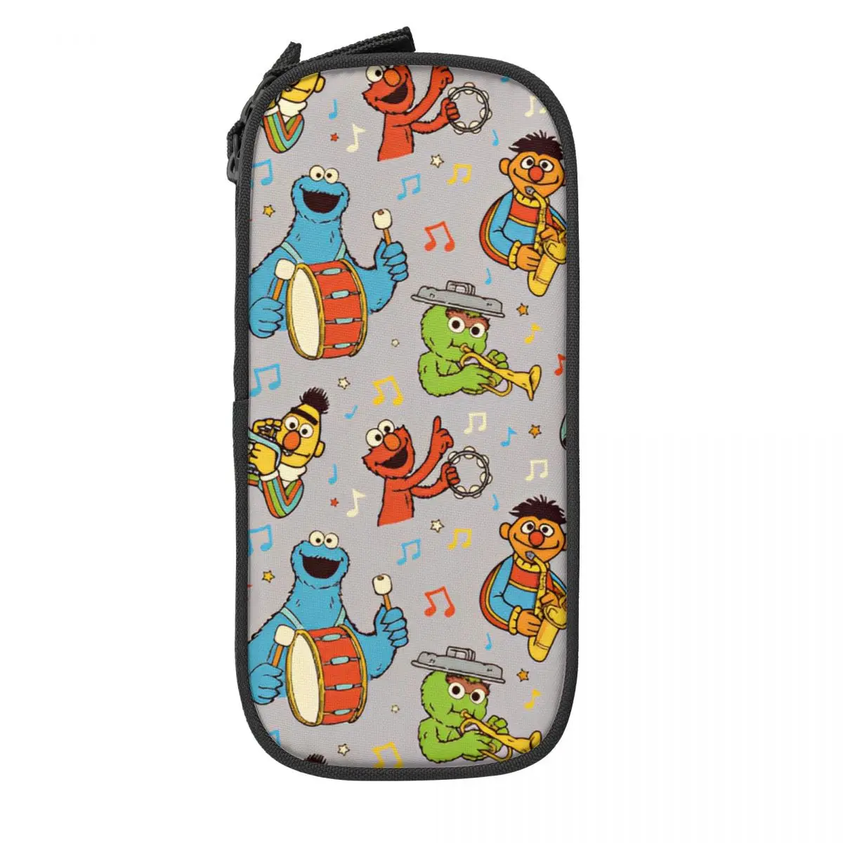 Sesames Streets Band Grey Cartoon Pencil Case Cookies Monsters Pencilcases Pen Kids Big Capacity Bag Office Gift Stationery