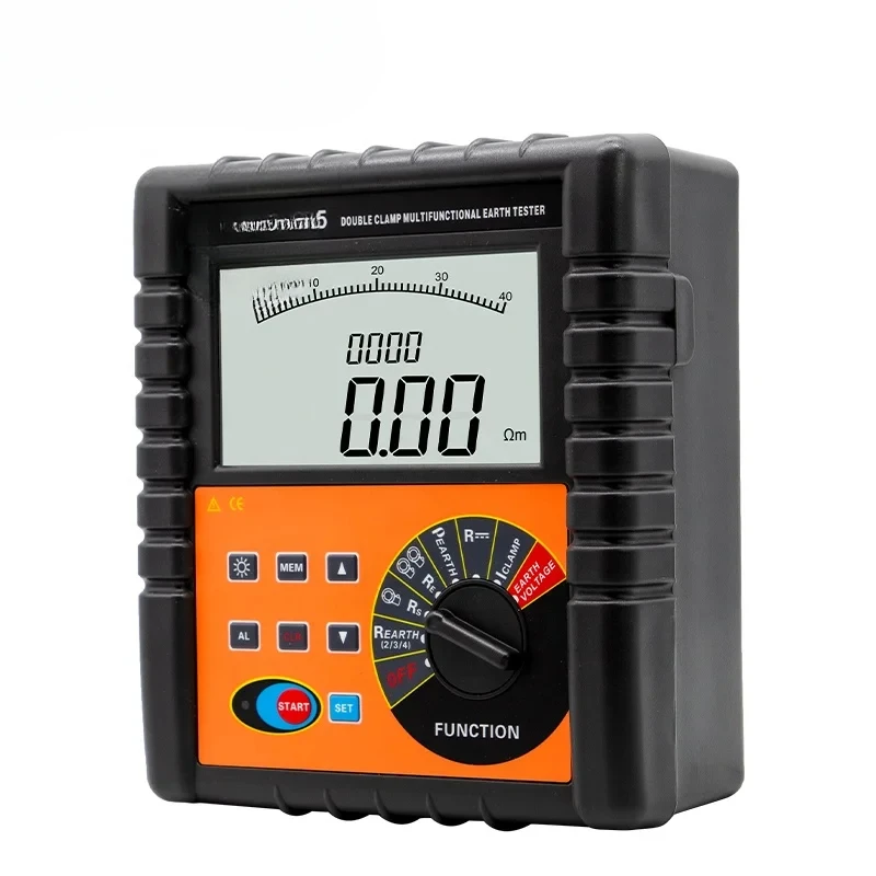 New 6415 Host super-large LCD display Dual-clamp ground resistance tester