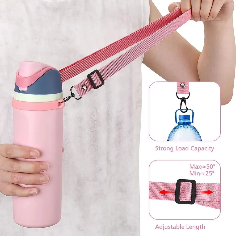 Portable Adjustable Water Bottle Strap Multi-Color Nylon Braid Bottle Carrier Universal Carrying Strap for Outdoor