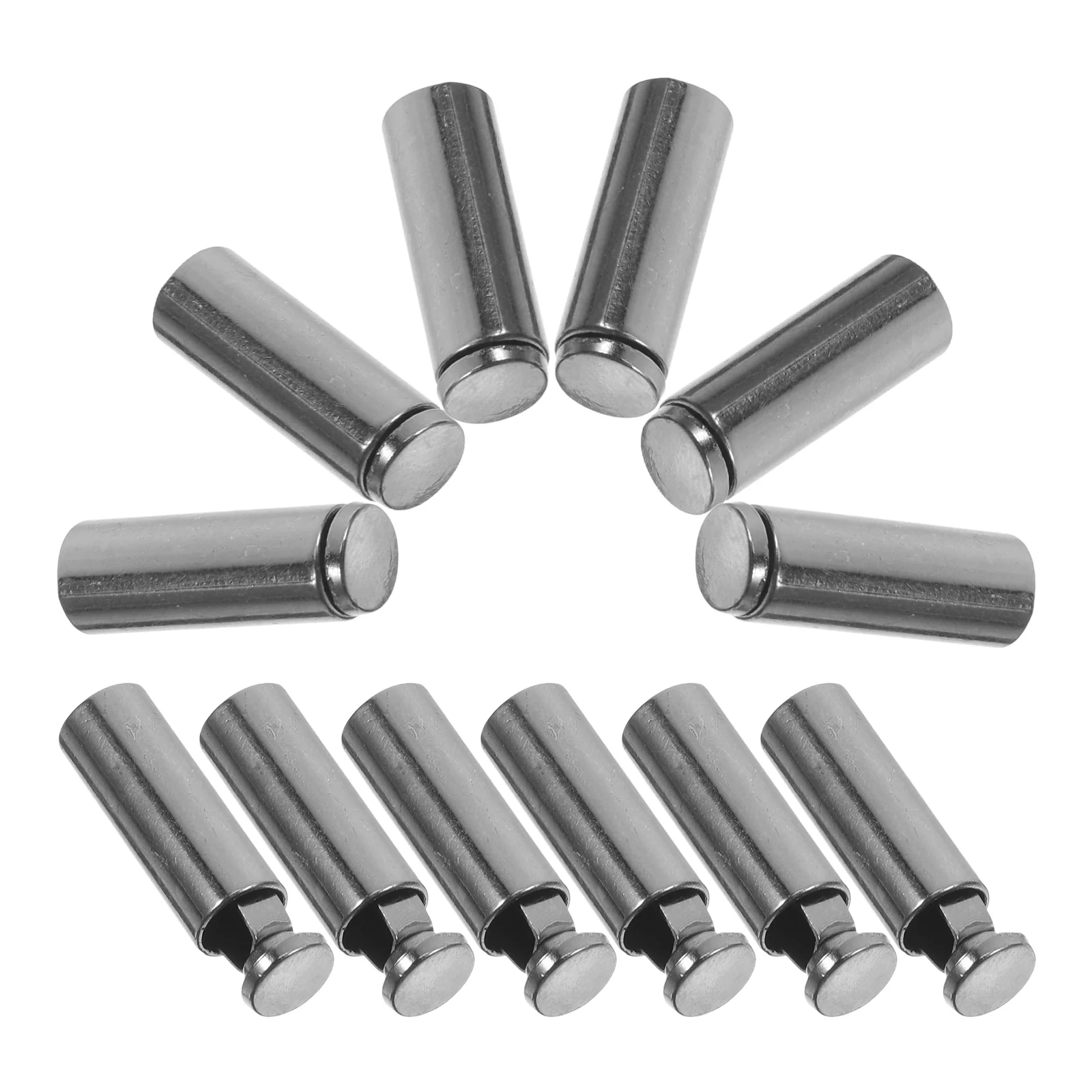 

12pcs Metal Buckle Cord Locks Durable Adjustable for Hoodies Pants Hat Strings DIY Shoelace Head String Crimps Fasteners
