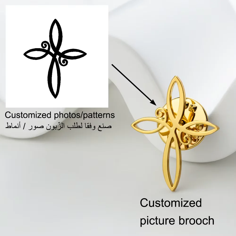 Personalized Company logo Painting Image Custom Brooch Lapel Pins Stainless Steel Collar Pin Gift Badges Jewelry for Clothes