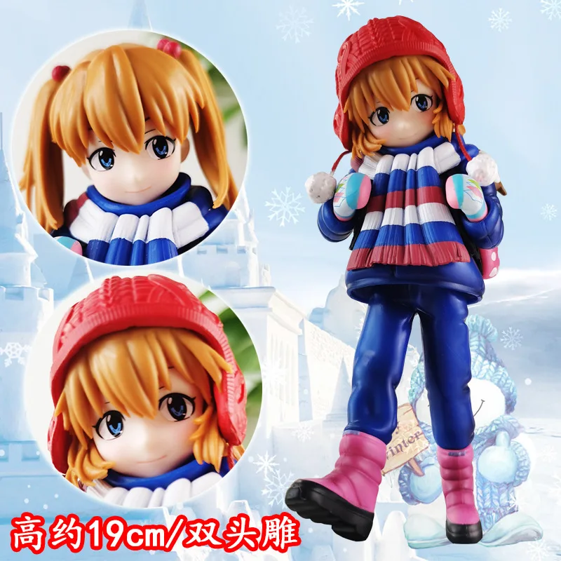 19cm Anime EVA Asuka Langley Soryu Head Joints można zastąpić Figurka akcji PVC Model Statuetka Zabawka Dekoracja biurka Prezenty kolekcjonerskie