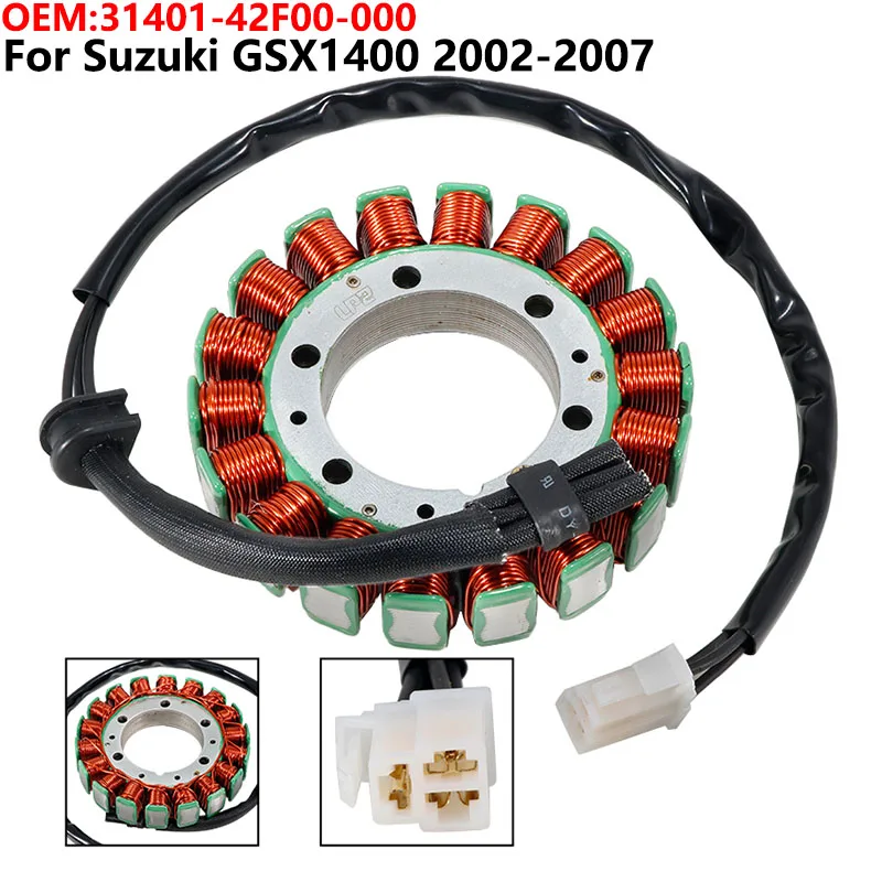 

Катушка зажигания мотоцикла, статор двигателя для Suzuki GSX 1400 GSX 1400 2002-2007 31401-42F00-000, аксессуары для катушек статора