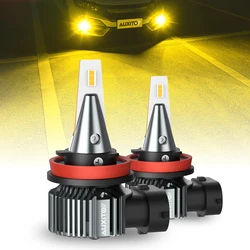 2Pcs AUXITO I9 Fog Lamp H11 H8 LED Fog Light Gold Yellow H10 9006 HB4 LED Bulb Car Driving Light DRL White CSP Chip Super Bright