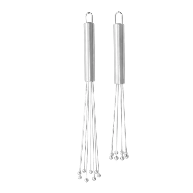 Stainless Steel Mini Ball Whisk Cooking Blender Egg Whisk Hand Stirrer Multifunctional Portable Egg Beater Manual Mixer Whisk