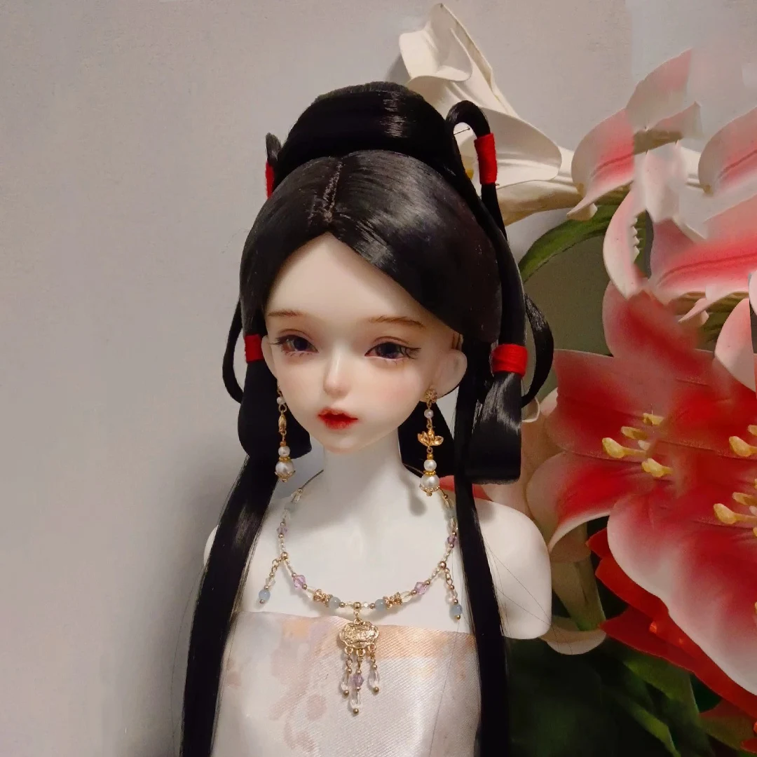 

1/4 1/3 BJD Кукла Парик Древний Костюм Ханфу Винтаж Стиль Длинные Волосы Фея Парик Для MSD SD13 Девушка SSDF Дядя Аксессуары A1733