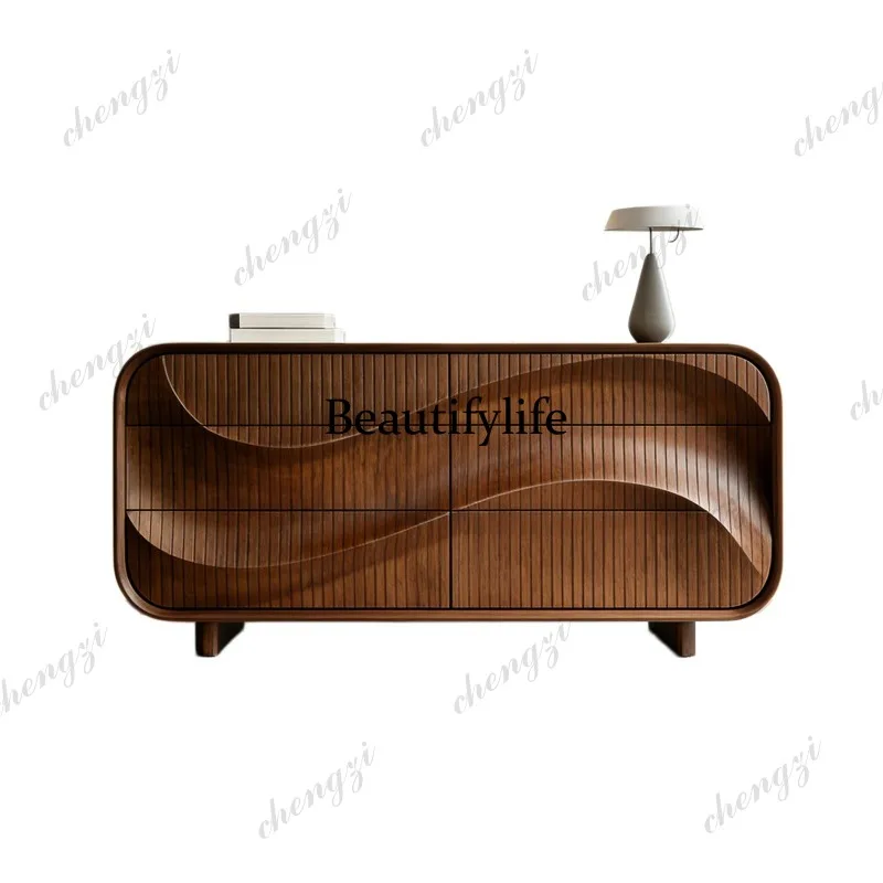A74 North American black walnut six-chest cabinet living room locker solid wood storage cabinet