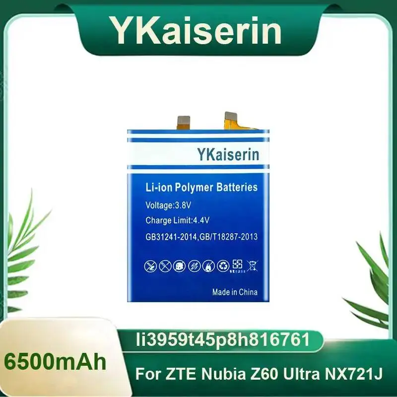 

Аккумулятор мобильного телефона 6500 мАч Li3959t45p8h816761 для Zte Nubia Z60 Ultra NX721J Быстрая доставка