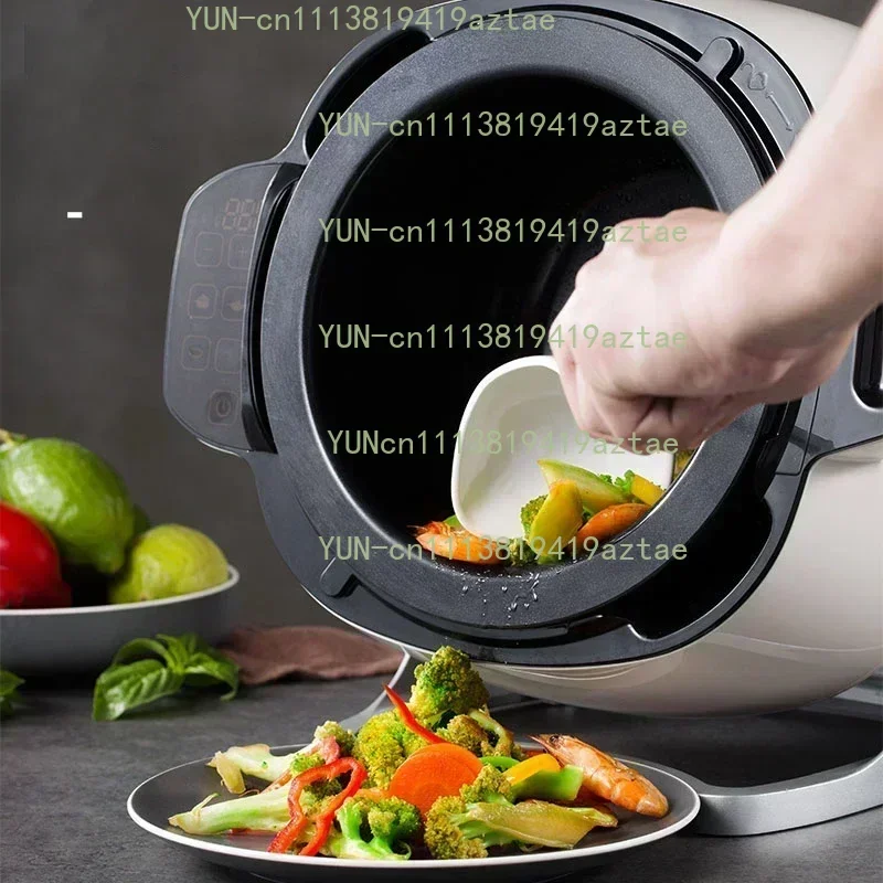 6L 220V  Intelligent Automatic Stir Frying Machine Household Electric Cooking Wok Pot Non-stick Multifunctional Cooker Pot 2000W