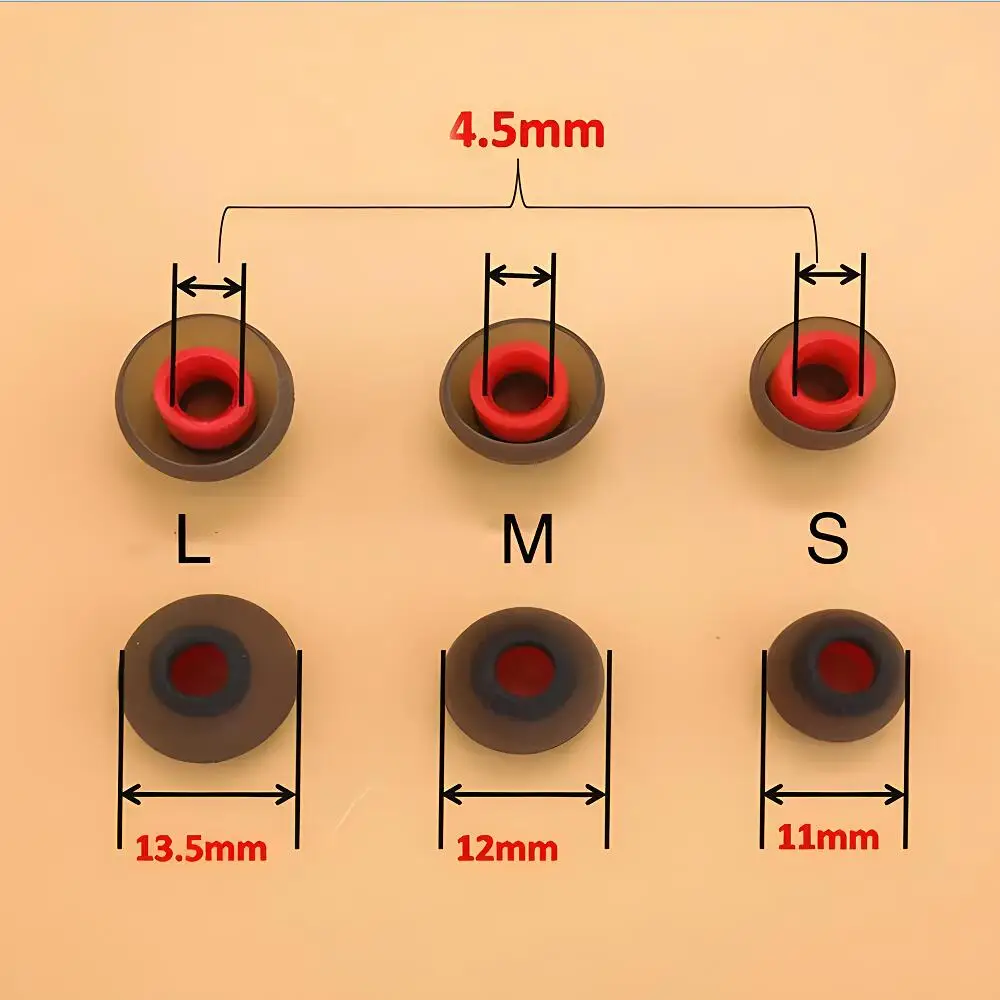 4.5mm Silicone In-Ear Earphone Gel Covers Earbuds Headphone Eartips Caps Earplug Ear Pads Cushion For Philips 6pcs/3pairs