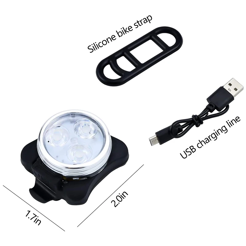 USB wiederaufladbare Fahrradbeleuchtungsset Kopflicht (weißes Licht) und Rücklicht (LED rotes Licht) für Rennradzubehör, 2 Sets Reichhaltig