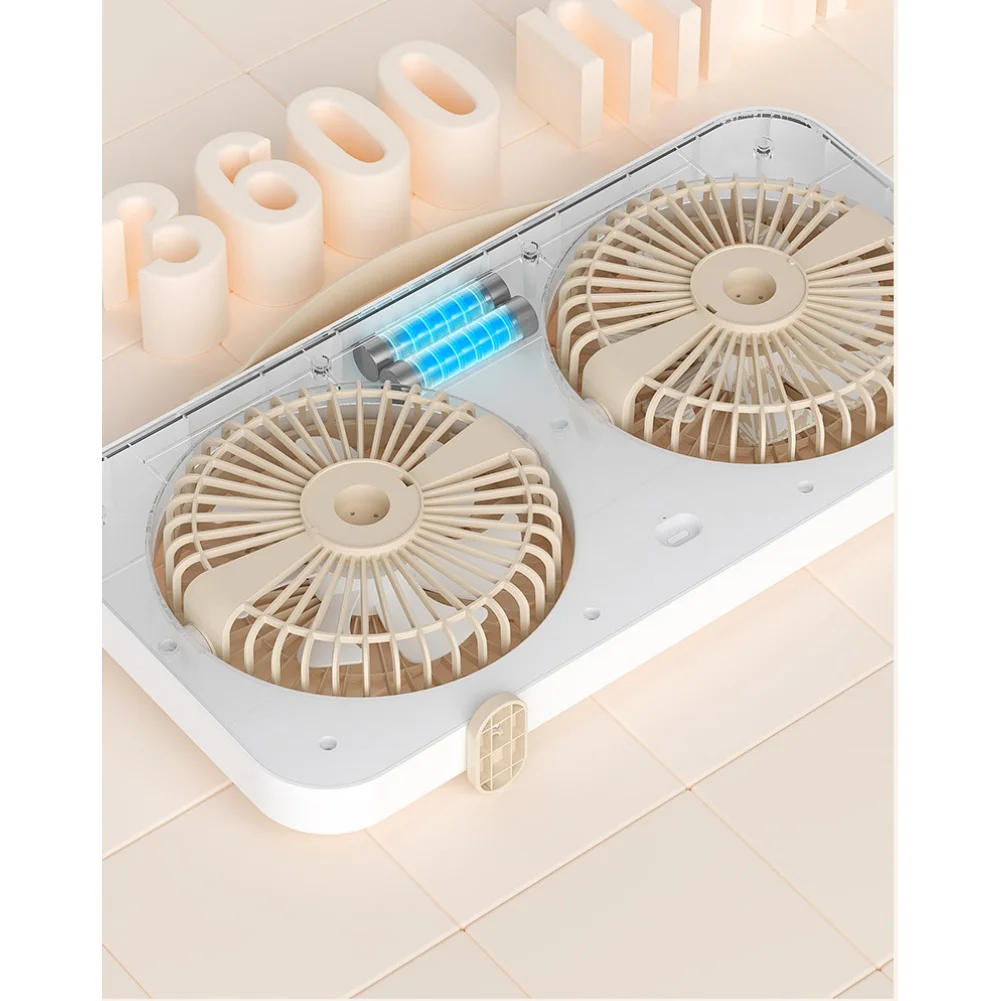 Dual Head USB Desktop Fan with Independent Head Control for Office Dormitory and Outdoor Use Quiet Reliable Airflow Delivery
