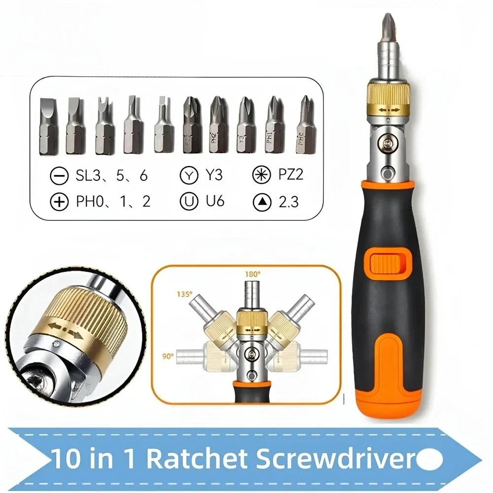 Набор угловых отверток с храповым механизмом, новая портативная комбинированная универсальная отвертка со скрытыми битами, многоугольная отвертка