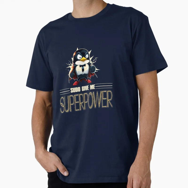 

Superpower Super Penguin funny Developer Gift t shirt Software Engineer Graphic clothes Programmer humor Large size Tops S-6XL