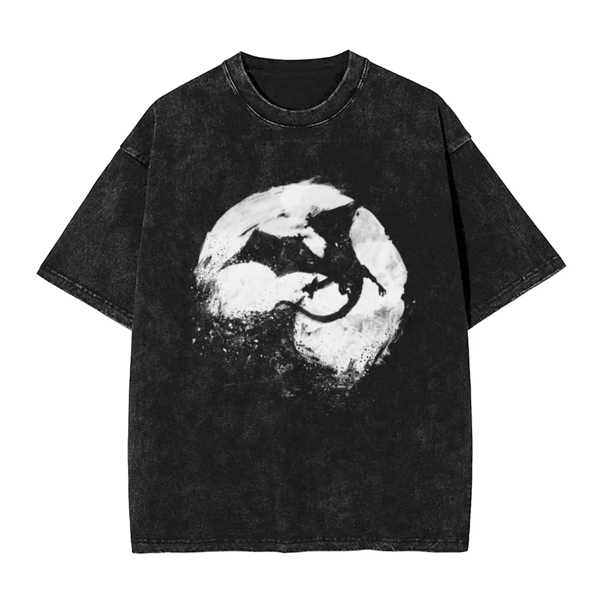 Midnight Desolation  Classic Cool A Washed T Shirt Men's Women's Oversized Cotton Tees Tops