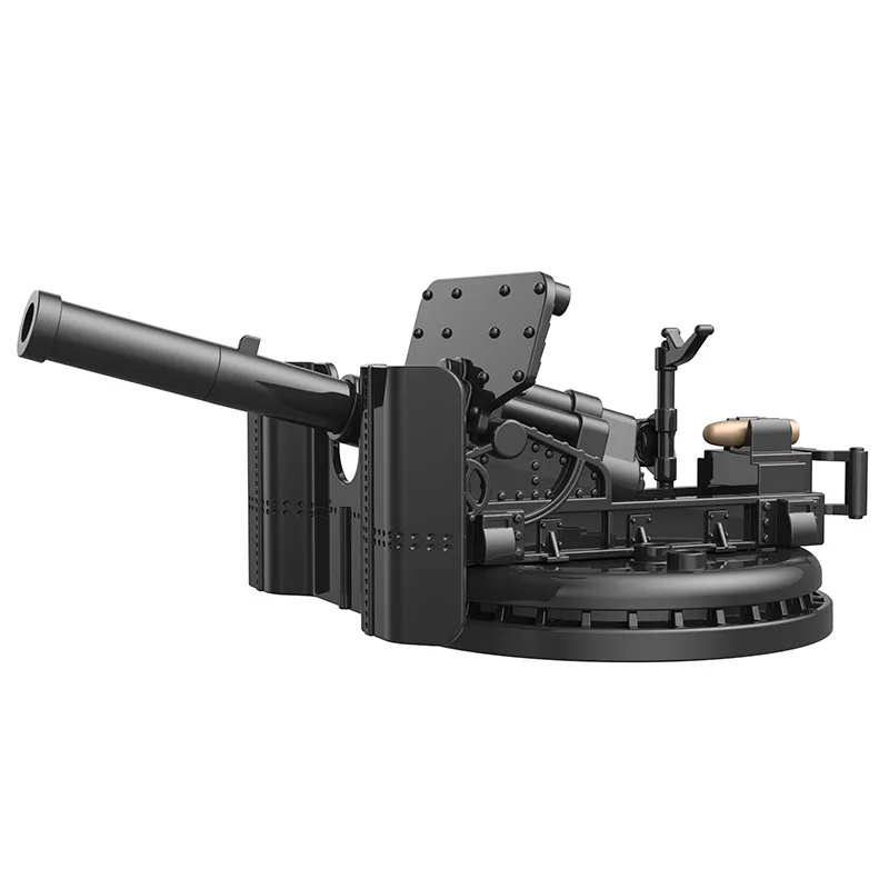 Building Blocks Military Series: Scene Assembly Models-Gun Roadblock War Horse Container Tricycle Sandbag and Other Accessories