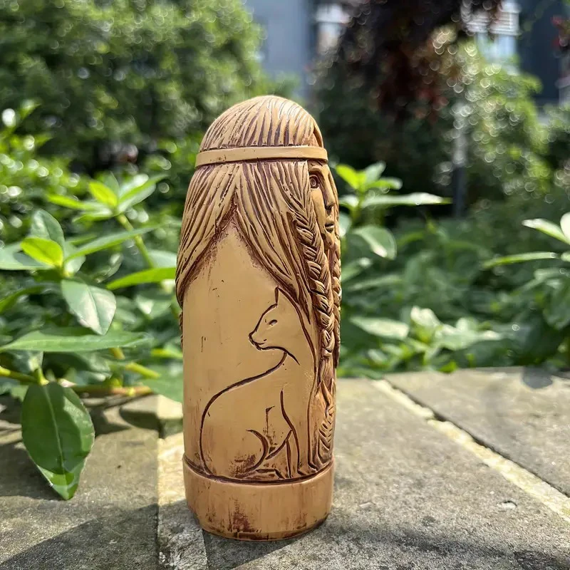 Estatua de diosa vikinga Freya, escultura de resina, estatuilla de Ángel religioso, escultura de Altar nórdico montada en el suelo para decoración del hogar