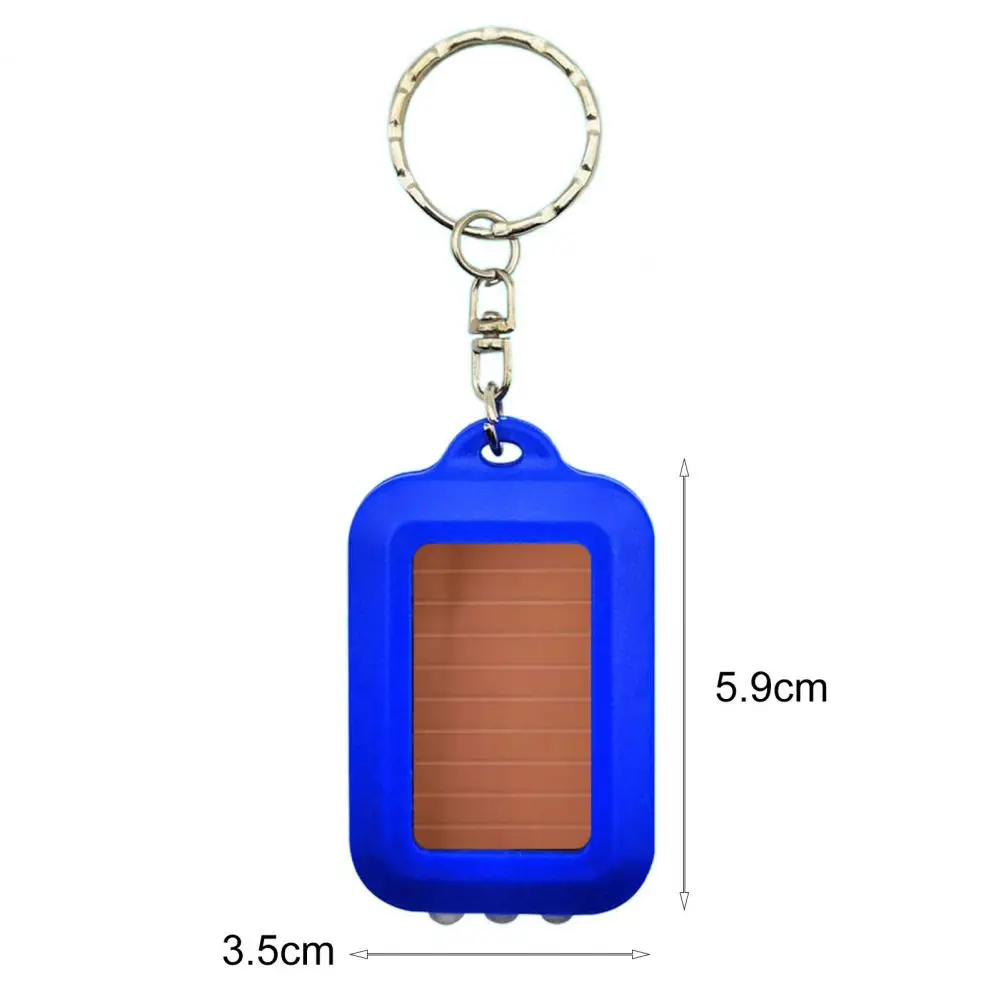 Mini Flashlight Solar Energy Powered Press Type Torch Keychain LED Mini Torch Keychain Hiking Camping Electric Key Chain Torch