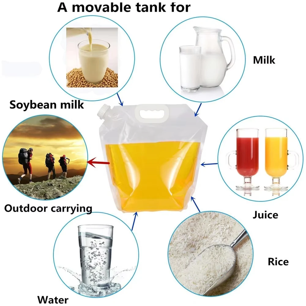 Collapsible Water Container Water Storage Jug Bag for Outdoor Camping Hiking Emergency Survival image 3