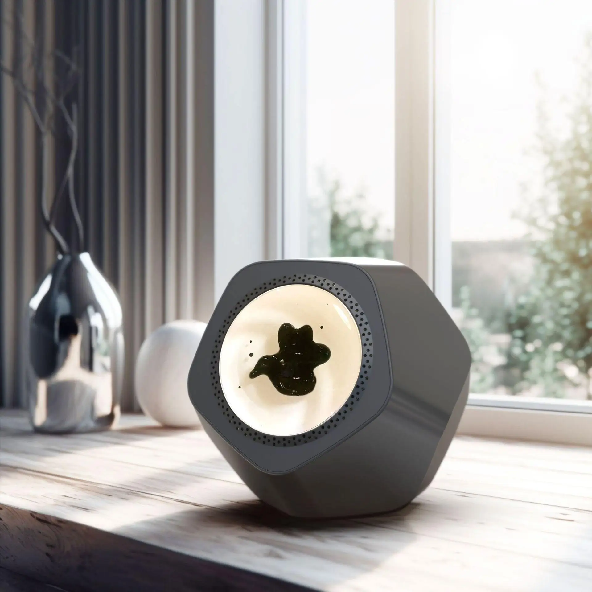 

New Design Touch Control Desk Lamp Dancing Magnetic Fluid Non-destructive Music Rhythm Pickup Bluetooth Speaker