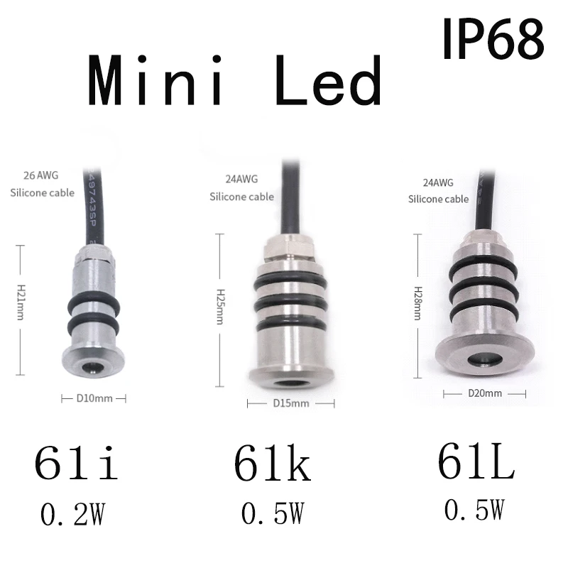 Mini LED 12V 0.5W  Deck Light Recessed Outdoor Led Spot Waterproof IP68 Step Light  Garden Path Star Decor Underground Spotlight