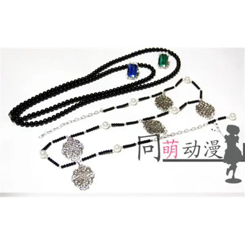 

AAA 2025 Black Butler Undertaker Chain+Necklace+Ring Set Cosplay Accessorie Prop