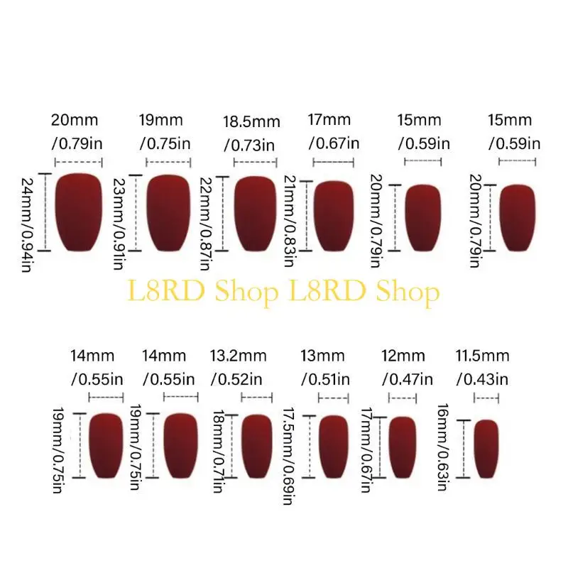 L8rd 24x TIP French Tip on Dail Ministalist الاصطناعية متوسطة التابوت تابوت كامل الغلاف الكامل مسمار تلألؤ عصا على الأظافر