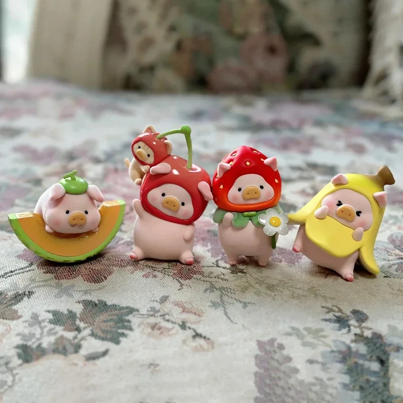 Figuras de acción de la serie Lulu Piggy Fruit, estatua bonita, modelo de dibujos animados, muñecos coleccionables, adornos, juguetes, regalos sorpresa para niñas