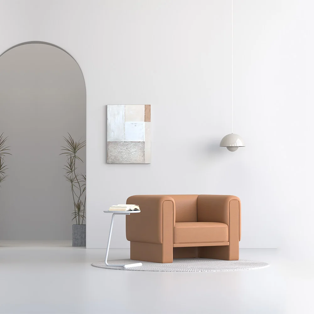 Office Reception Rest Area Simple Modern Business Leisure Single Leather Fabric Sofa Combination