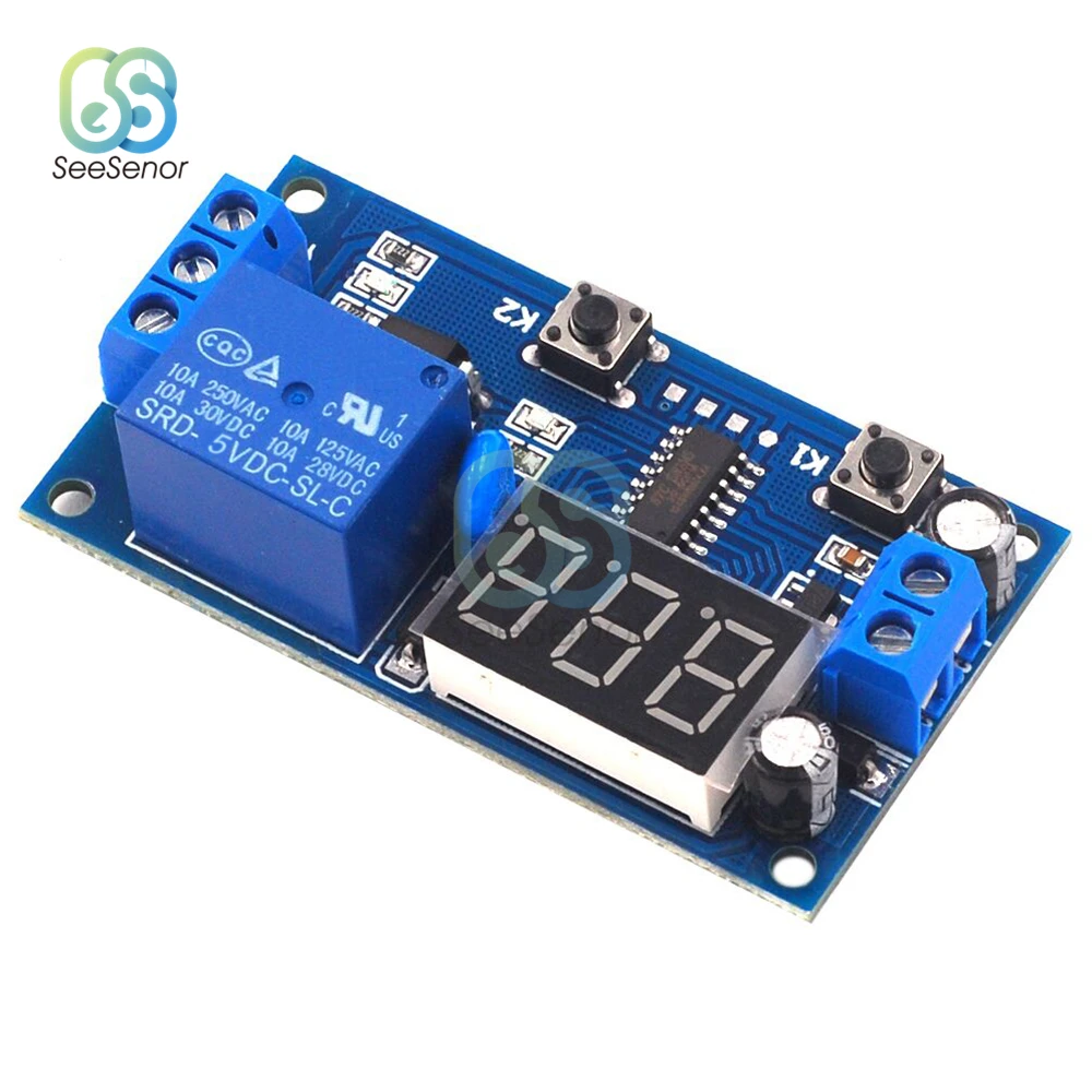 DC 5V 12V Intermittent Infinite Cycle Delay Timing Timer Digital Relay Module ON/OFF Switch Loop Module with LED Display