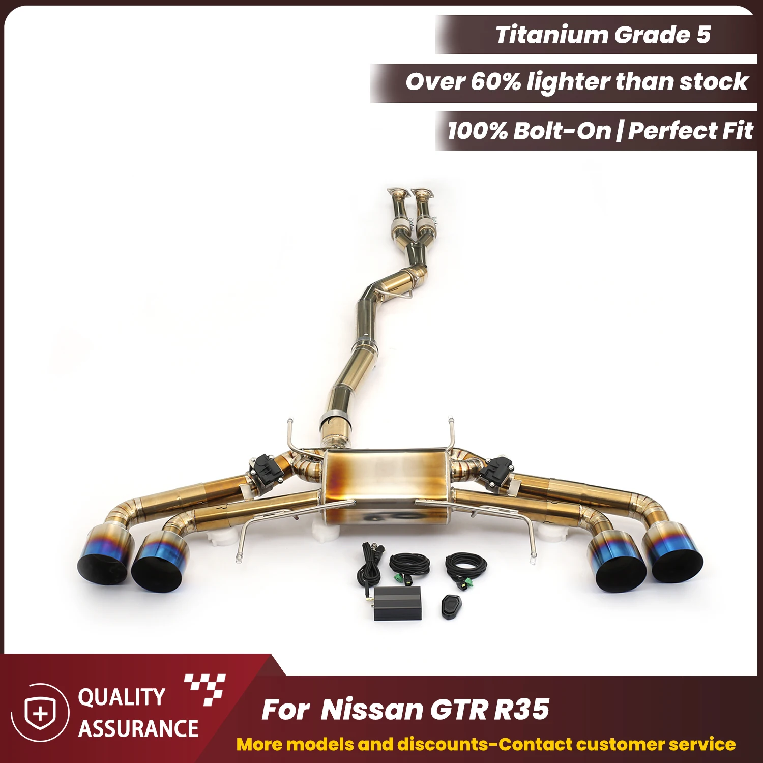 

Титановый вальтронический выхлоп ECCF с Y-образной трубкой для Nissan GTR R35, обновление агрессивной звуковой производительности, простая установка