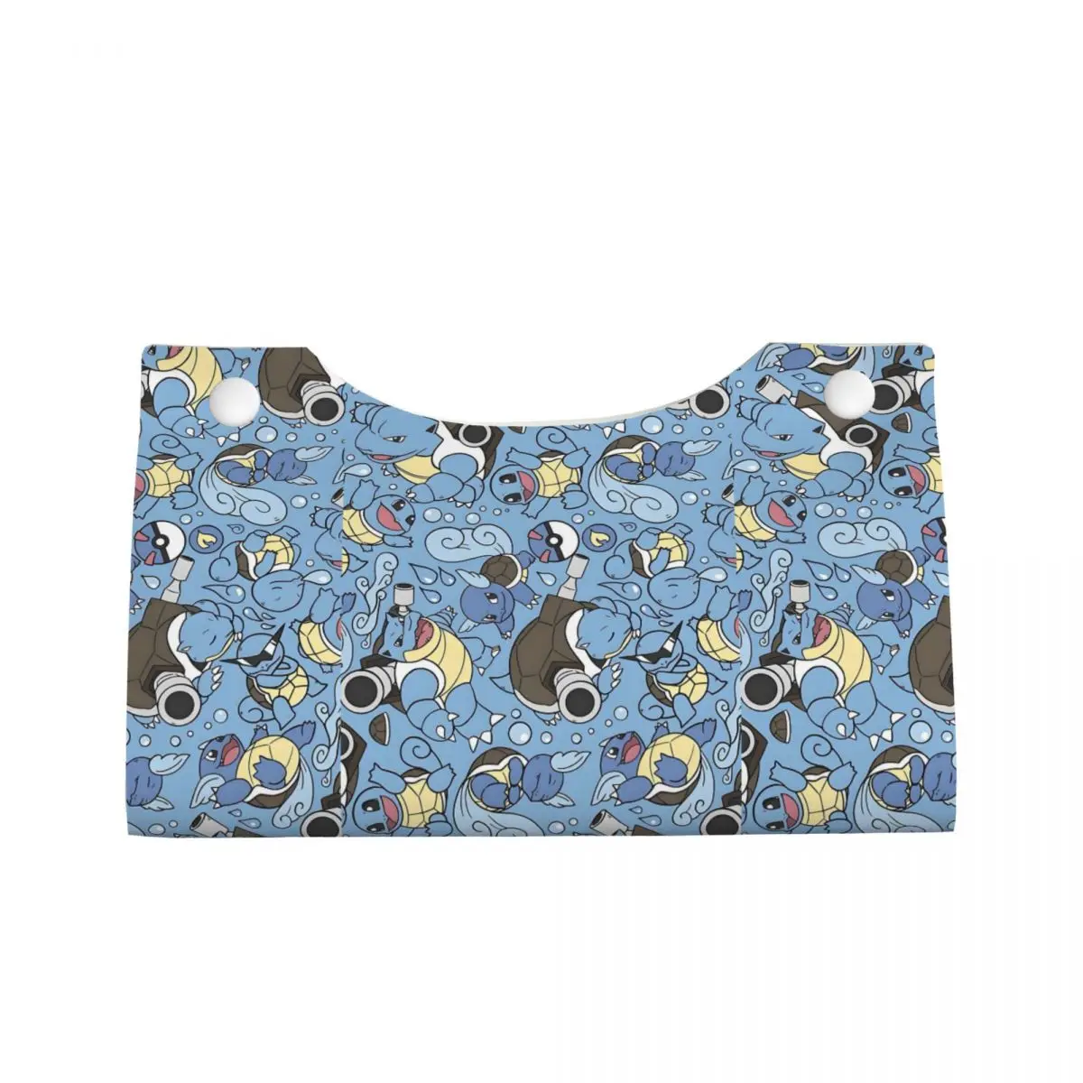 Custom Squirtles Tissue Box Holder Rectangular Video Games PU Leather Facial Tissue Box Cover for Car Home