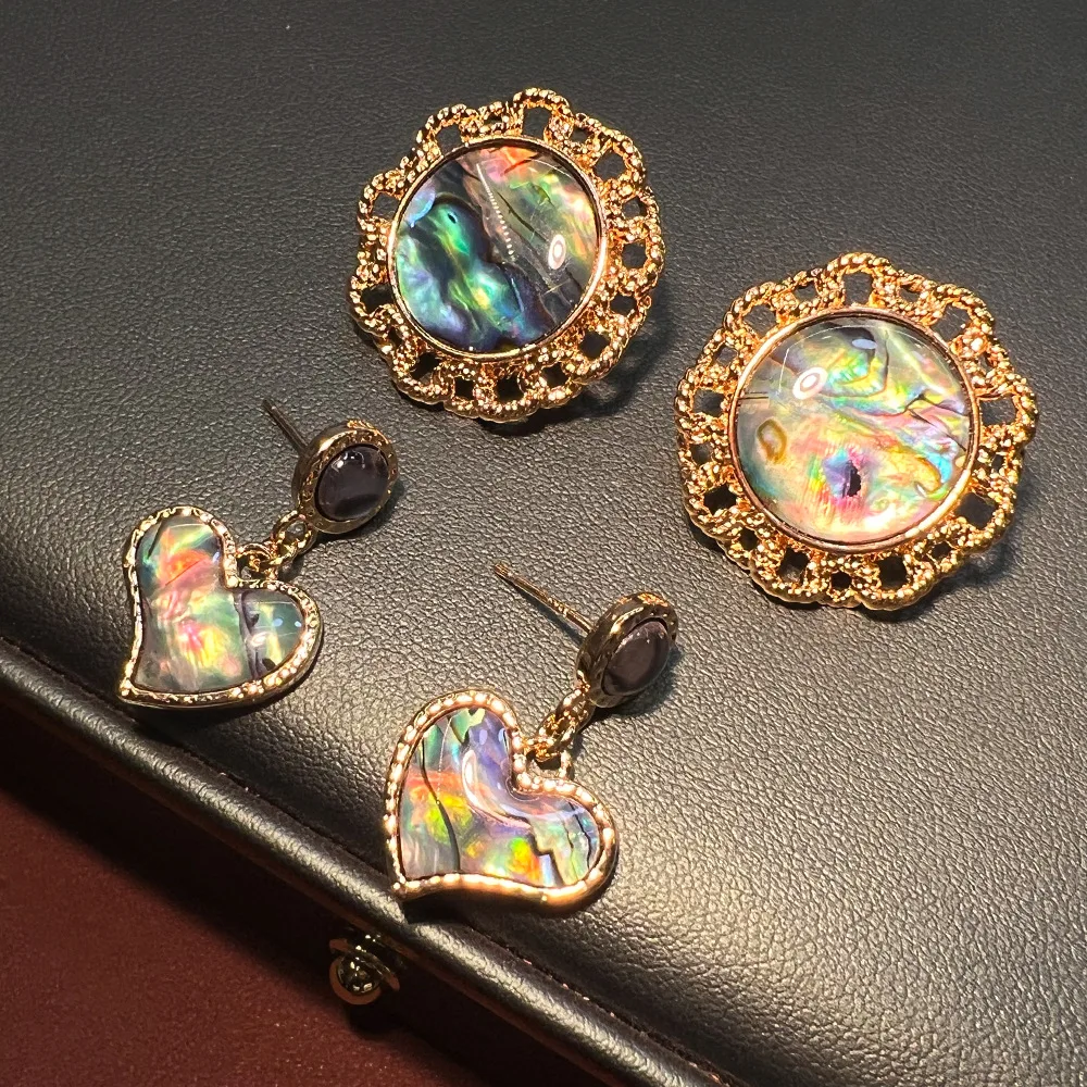 

Винтажные элегантные серьги-гвоздики из натуральной ракушки с покрытием из настоящего золота 925 пробы, в стиле ретро, с изысканным характером