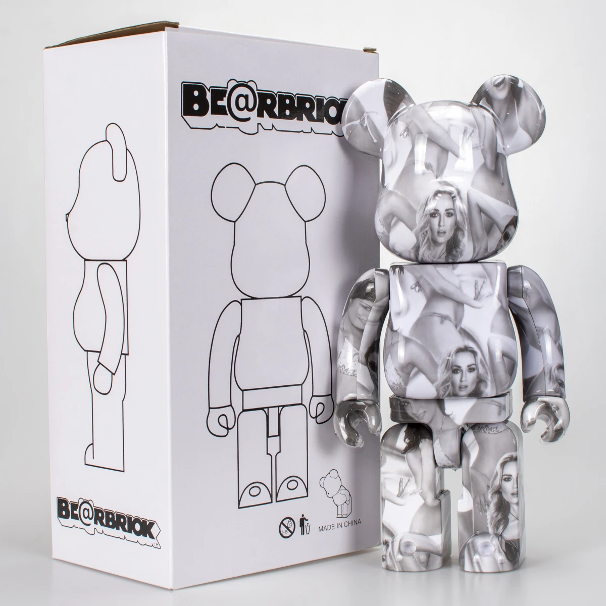 

Bearbrick 400% Beautiful Girl Pattern Graffiti 28cm Height 11 Inch Collectible Gift Figure Home Decor Doll