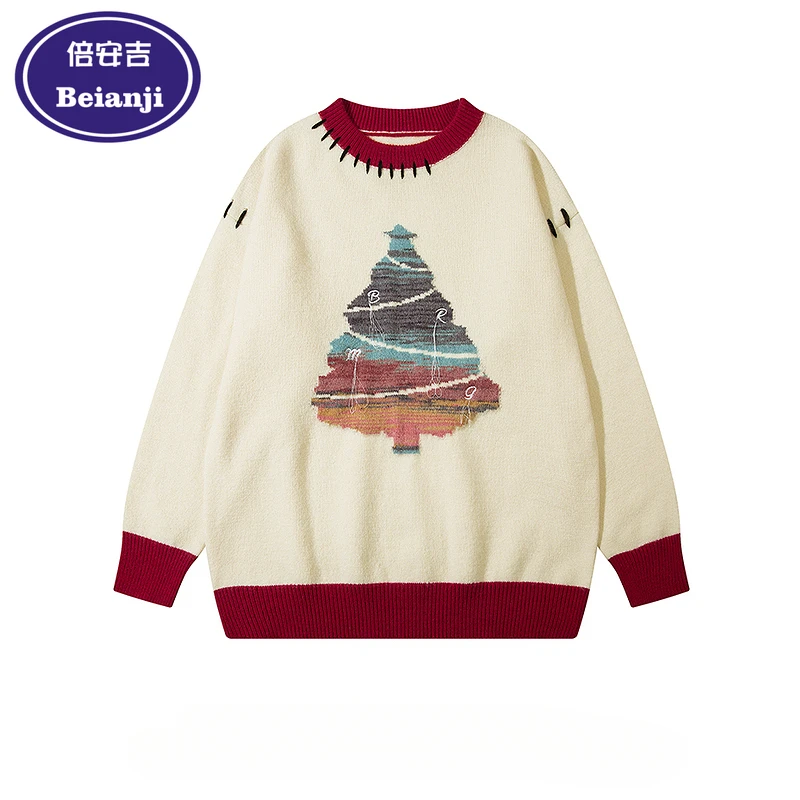 Beianji sweater retro Christmas tree men and women winter Europe and the United States niche loose and lazy couple knitw