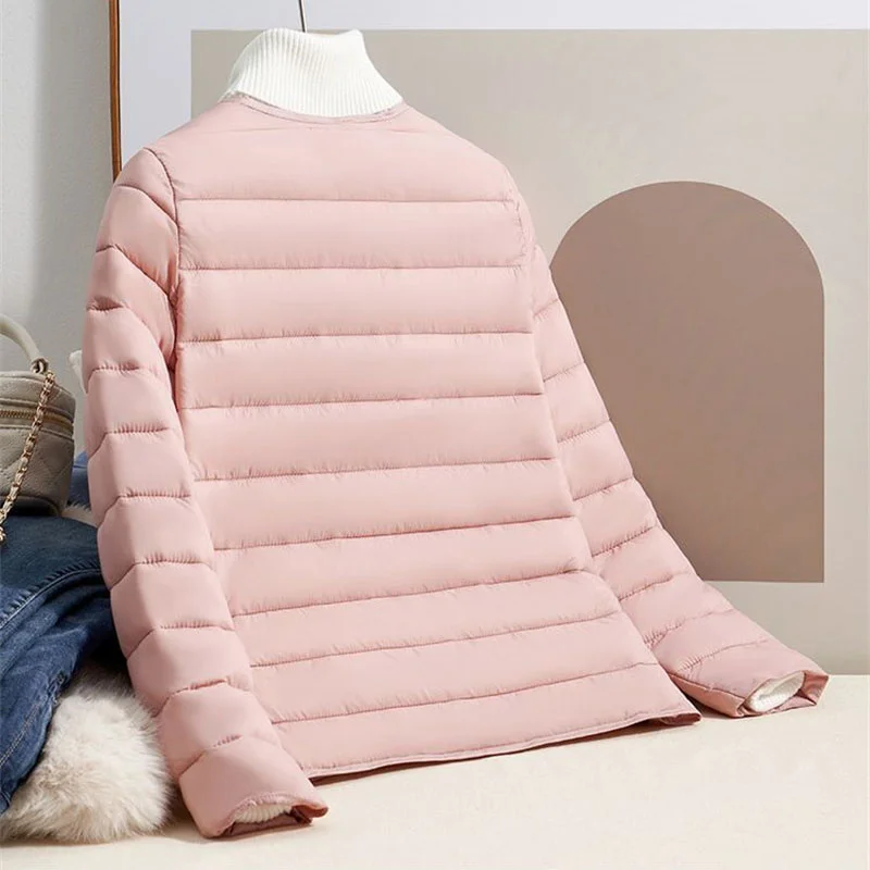 Fashion Lightweight Down Cotton Jacket Female Spring Autumn Coat Tops  New Short Women Cotton Jackets Slim Warmth Outerwear