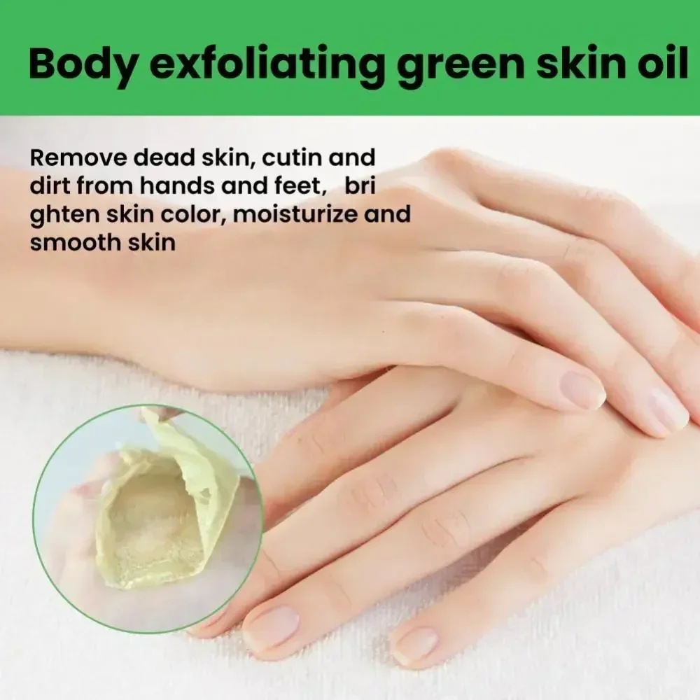 Crema blanqueadora de exfoliación de la piel, aceite verde, eliminación de melanina de la piel de pollo, ilumina la oscuridad de las axilas, cuidado corporal