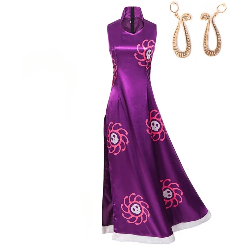 EE01 Anime Boa Hancock Cosplay Costume Tops Skirt Wig Accessories Suit Oka Shichibukai Female Emperor Role Play Cheongsam HaIo0！