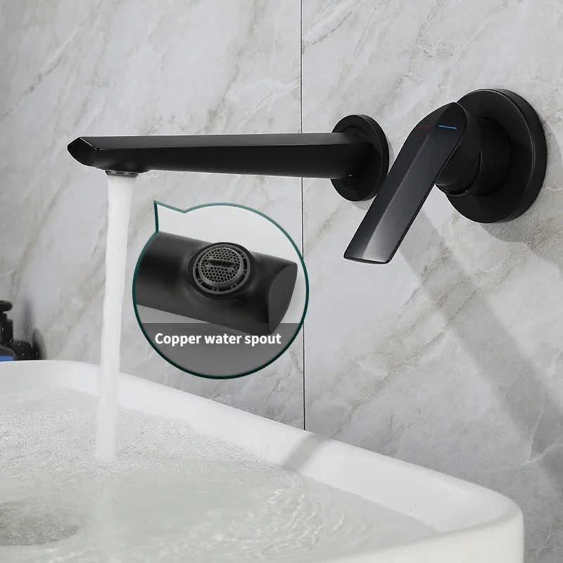 New and simple wall-mounted faucet concealed built-in hotel wash basin