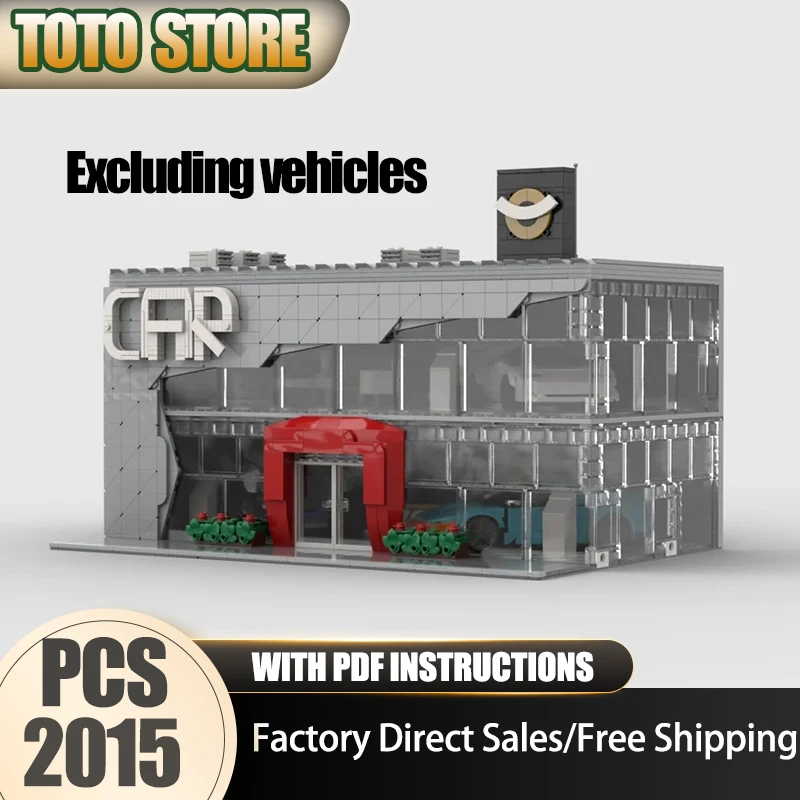 Moc قوالب بناء متاجر مبيعات السيارات نموذج بناء التكنولوجيا وحدات كتل بناء المدينة نموذج لعبة البناء الهدايا