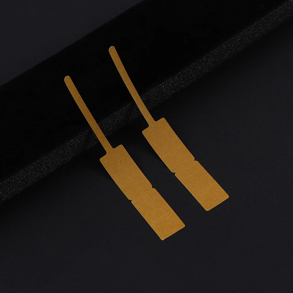 100/200 Stück rechteckige leere Schmuck-Preisschild, selbstklebende Reparaturetiketten, Langhantel-Aufkleber, Karte, Ohrring, Halskette, Display-Verpackung – Detail 2